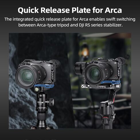 قفص Nitze FX2، قفص كامل لكاميرا Sony FX2 ومقبض XLR، مع حاجز الناتو المدمج، وحذاء بارد ولوحة إطلاق سريعة لـ Arca-Swiss - T-S16A in Saudi Arabia