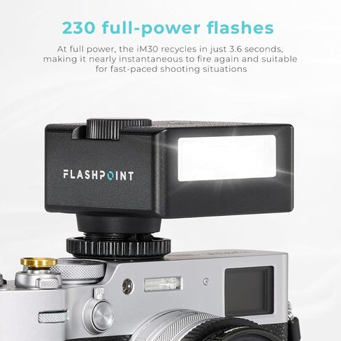 Flashpoint iM30 Mini Flash - Camera Flash GN 15, 7 Power Levels, IM 30 Mini Camera Flash for Canon/Sony zv1/Sony zve10 /Ricoh gr3/Nikon/Fuji f1-230... in Saudi Arabia