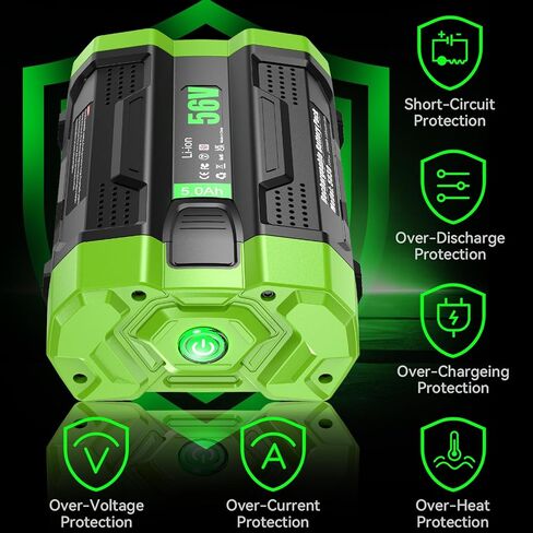 ترقية 56 فولت 5.0 أمبير BA2800T بطارية بديلة لـ EGO Power + 56V BA2800 BA4200T BA5600T BA4200 متوافقة مع أدوات EGO All Power 56V ST1502LB CS1604 LB4800 LB6504 LB5804 HT2400 وحامل البطارية in Saudi Arabia