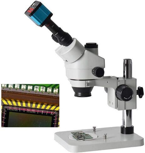 Cámara de microscopio industrial USB de alta definición HDMI con adaptador de conversión 100-240V 37MP 1080P 60FPS (enchufe de EE. UU.)(US Plug) in Saudi Arabia