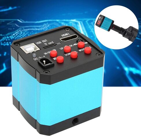 Cámara de microscopio industrial USB de alta definición HDMI con adaptador de conversión 100-240V 37MP 1080P 60FPS (enchufe de EE. UU.)(US Plug) in Saudi Arabia