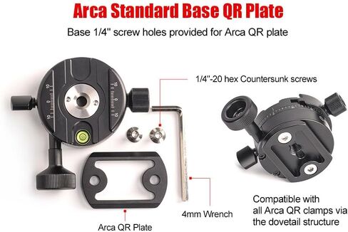 Sunwayfoto GC-01 360°58mm Panning Geared Clamp inc Dovetail Compatible with Arca in Saudi Arabia