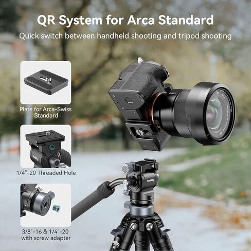 الحزمة: رأس إمالة سائل ثلاثي القوائم صغير الحجم مع لوحة تحرير سريعة مع رأس فيديو CH20 مع قاعدة تسوية in Saudi Arabia