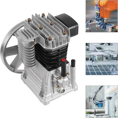 3HP 2.2KW Twin Cylinder Air Compressor Pump Head,250L/min Oil Lubricated Air Compressor Piston Pump with Suction and Exhaust Valve in Saudi Arabia