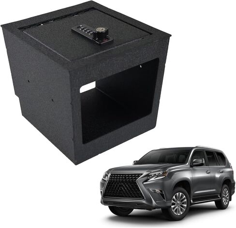 Keren Center Console Gun Safe Vault Vault Safe Vault متوافق مع Lexus GX550 2024-2025 ، مربع قفل مسند الذراعين المضاد للسرقة مع قفل 4 أرقام مع مفتاح استرجاع كلمة المرور. in Kuwait
