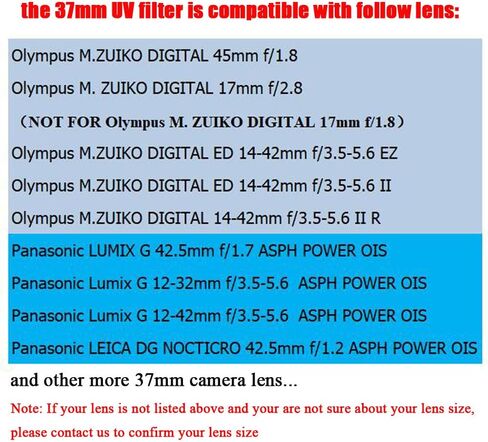 فلتر الأشعة فوق البنفسجية عالي الدقة 37 مم لعدسة Zuiko 14-42 مم لكاميرا Olympus E-M10 Mark Ⅳ III II، فلتر الأشعة فوق البنفسجية 37 مم لعدسة Zuiko 14-42 مم لكاميرا Olympus E-M10 IV-1Pack in Kuwait
