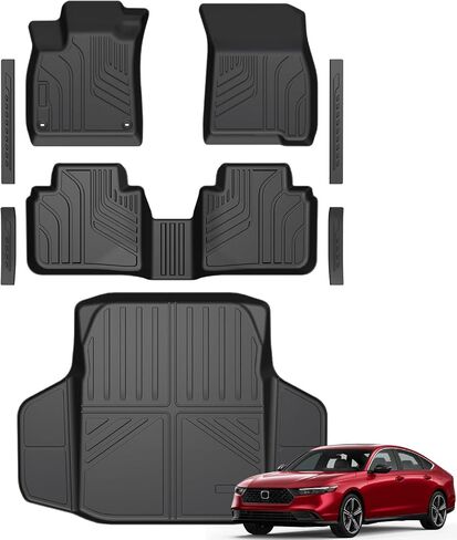 Floor Mats Set for 2018-2025 2026 Honda Odyssey Accessories, Full Coverage All Weather Floor Mats Lower Cargo Mat & Door Sill Guards for Honda Odyssey Minivan in Kuwait