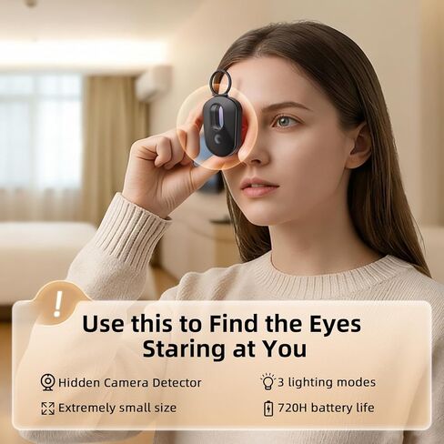 Hidden Camera Detector 2026 Upgraded, Anti Spy Camera Finder Hidden Devices Detector Privacy Pen Camera Scanner with 720H Battery Life & 3 Working Modes for Travel Hotel Home Bathroom Office (Black) in Saudi Arabia