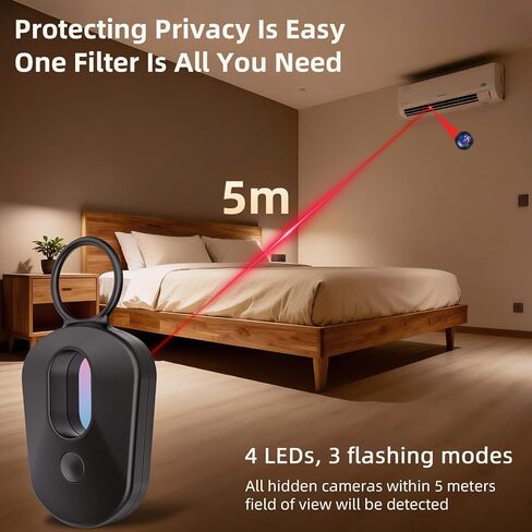 Hidden Camera Detector 2026 Upgraded, Anti Spy Camera Finder Hidden Devices Detector Privacy Pen Camera Scanner with 720H Battery Life & 3 Working Modes for Travel Hotel Home Bathroom Office (Black) in Saudi Arabia
