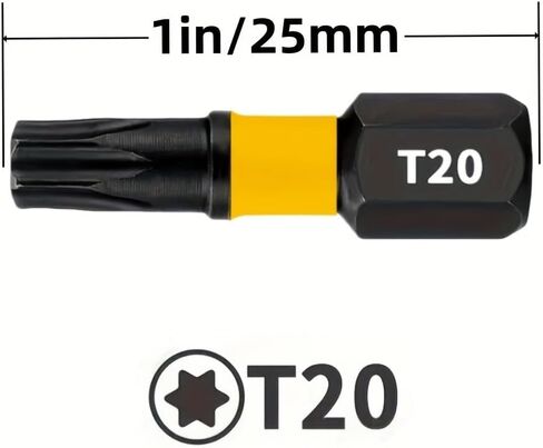10pcs Torx T20 2.54cm Impact Screwdriver Bits Insertable Durable Bits for Plastic, Wood and Metal Projects Home Office Factory, 10pcs in Saudi Arabia