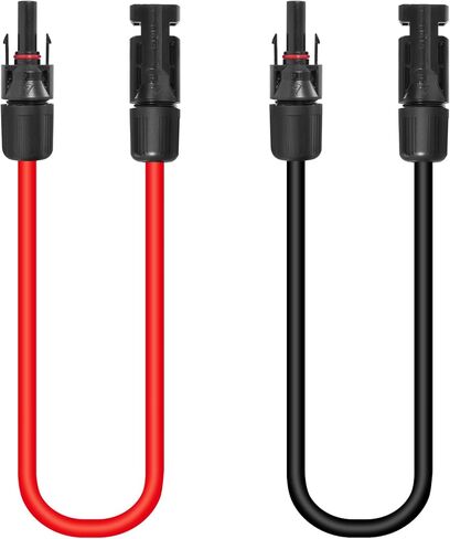 10AWG (6mm²) Solar Panel Extension Cable 4FT - Black & Red, Heavy Duty, Weather Resistant, Standard Solar Connectors Solar Extension Cable for Solar Power Systems, RVs, Boats in Saudi Arabia