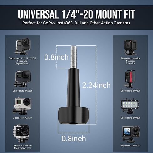 4 عبوات متوافقة مع GoPro Thumbscrew 1/4"-20 Mount - تناسب سلسلة GoPro Hero (13–5) وماكس، متوافقة مع Insta360 R/X3/X2&DJI Osmo Action&Akaso | براغي مقاومة للصدأ ومتينة وسهلة الشد باليد in Kuwait