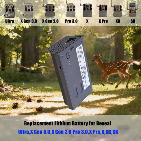 2-Pack Reveal Battery Pack for Tactacam Trail Camera，Rechargeable Lithium Battery Compatible with Hunting Camera Reveal Ultra，X Gen 3.0,2.0，Pro 3.0，X Pro，X，XB，SK，Upgraded Solar Panel Compatibility in Saudi Arabia