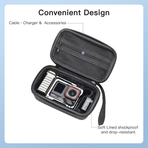 Carrying Case for Insta360 Ace Pro 2 - Hard Shell Protective Carrying Case, Portable Travel Storage Bag with Wrist Strap & Carabiner | Anti-scrathes&Shockproof in Saudi Arabia