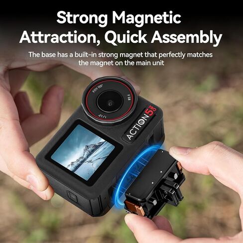 DJI Magnetic Quick Release Adapter Mount Osmo Action 6/Action 5 Pro/Action 4/Action 3/Osmo 360, Magnetic Mount Adapter for Extension Attachable Tripod, Extension Base Bracket with 1/4" Adapter in Saudi Arabia