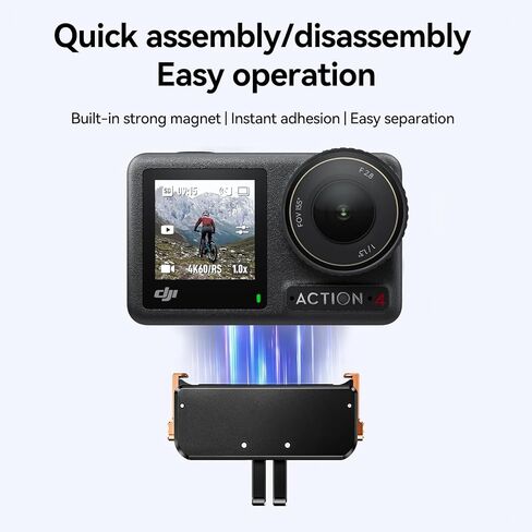 DJI Magnetic Quick Release Adapter Mount Osmo Action 6/Action 5 Pro/Action 4/Action 3/Osmo 360, Magnetic Mount Adapter for Extension Attachable Tripod, Extension Base Bracket with 1/4" Adapter in Saudi Arabia