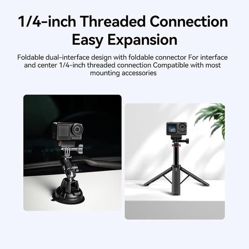 DJI Magnetic Quick Release Adapter Mount Osmo Action 6/Action 5 Pro/Action 4/Action 3/Osmo 360, Magnetic Mount Adapter for Extension Attachable Tripod, Extension Base Bracket with 1/4" Adapter in Saudi Arabia