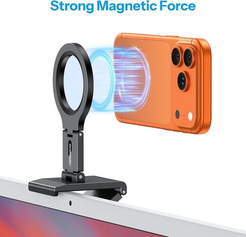 OMOTON VC07 حامل كاميرا مستمر يدور 360 درجة لشاشة سطح المكتب iMac مع برغي 1/4 بوصة، حامل هاتف مغناطيسي قابل للتعديل لـ MagSafe iPhone 17/16 Pro Max Air، Mac، الصالة الرياضية، التلفزيون، 4K، الكمبيوتر المحمول in Kuwait