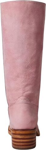 Mid Calf Boots for Women Round Toe Pull On Biker Boots Stacked Chunky Heeled Riding Boots Women's Comfort Leather Tall Boots in Saudi Arabia