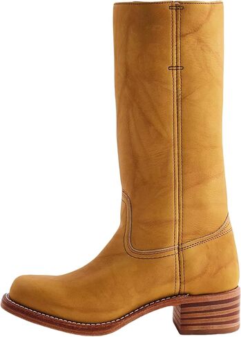 Mid Calf Boots for Women Round Toe Pull On Biker Boots Stacked Chunky Heeled Riding Boots Women's Comfort Leather Tall Boots in Saudi Arabia