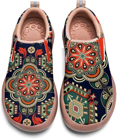 Onehorse Womens Slip On Travel Shoes - Loafers Mandala Painted Sneakers Lightweight Comfortable Casual Walking Shoes in Saudi Arabia