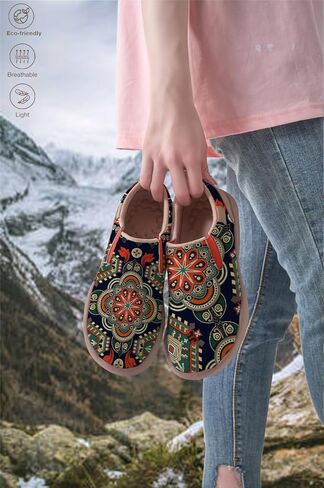 Onehorse Womens Slip On Travel Shoes - Loafers Mandala Painted Sneakers Lightweight Comfortable Casual Walking Shoes in Saudi Arabia