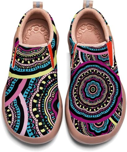 Onehorse Womens Slip On Travel Shoes - Loafers Mandala Painted Sneakers Lightweight Comfortable Casual Walking Shoes in Saudi Arabia