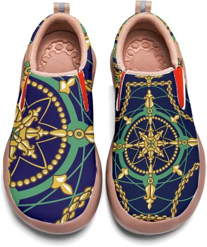 Onehorse Womens Slip On Travel Shoes - Loafers Mandala Painted Sneakers Lightweight Comfortable Casual Walking Shoes in Saudi Arabia