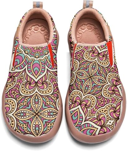 Onehorse Womens Slip On Travel Shoes - Loafers Mandala Painted Sneakers Lightweight Comfortable Casual Walking Shoes in Saudi Arabia