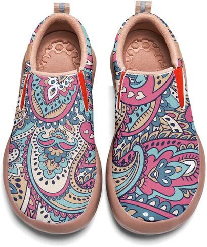 Onehorse Womens Slip On Travel Shoes - Loafers Mandala Painted Sneakers Lightweight Comfortable Casual Walking Shoes in Saudi Arabia