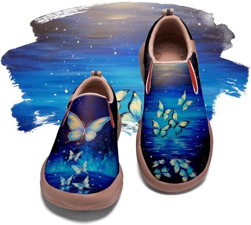 Women's Art Painted Travel Shoes Slip On Fashion Sneaker Lightweight Comfort Casual Leather Loafers in Saudi Arabia