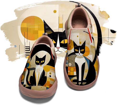Women's Art Painted Travel Shoes Slip On Fashion Sneaker Lightweight Comfort Casual Leather Loafers in Saudi Arabia