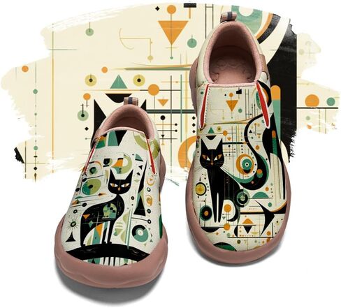 Women's Art Painted Travel Shoes Slip On Fashion Sneaker Lightweight Comfort Casual Leather Loafers in Saudi Arabia