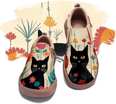 Women's Art Painted Travel Shoes Slip On Fashion Sneaker Lightweight Comfort Casual Leather Loafers in Saudi Arabia