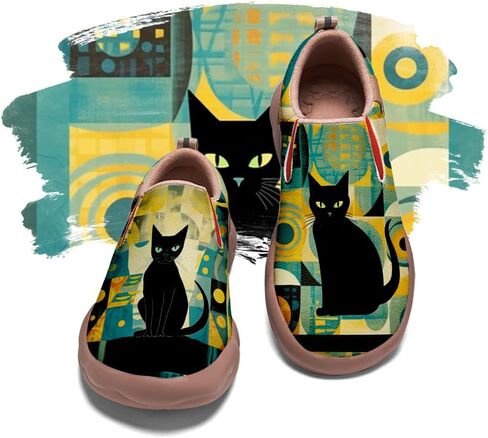 Women's Art Painted Travel Shoes Slip On Fashion Sneaker Lightweight Comfort Casual Leather Loafers in Saudi Arabia