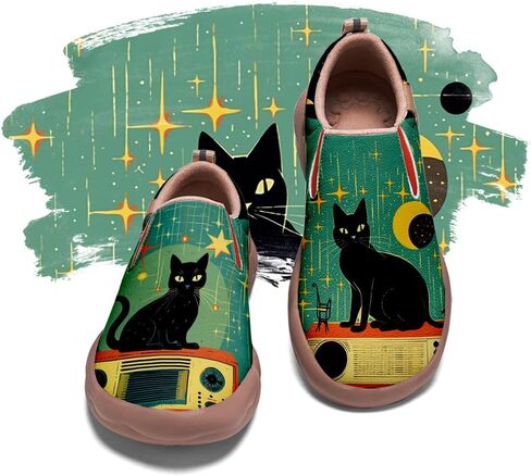 Women's Art Painted Travel Shoes Slip On Fashion Sneaker Lightweight Comfort Casual Leather Loafers in Saudi Arabia