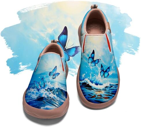 Women's Art Painted Travel Shoes Slip On Fashion Sneaker Lightweight Comfort Casual Leather Loafers in Saudi Arabia