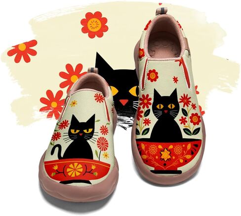 Women's Art Painted Travel Shoes Slip On Fashion Sneaker Lightweight Comfort Casual Leather Loafers in Saudi Arabia