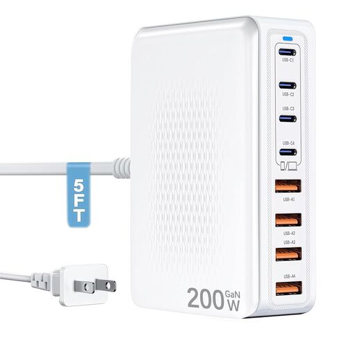 USB C Charger Block 100W Charging Station Hub GAN-III 6 Port Type C Travel Charger for Advices USB C Power Strip Adapter Cube Brick for iPhone 16 15 14 13 12 Pro Max ، iPad ، Galaxy ، 5ft cord in Kuwait