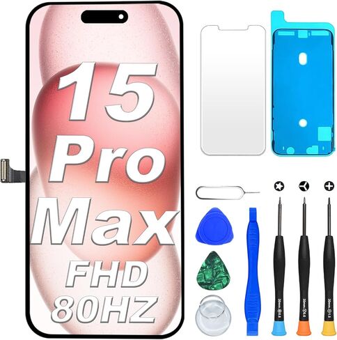 Digi4U OLED لاستبدال شاشة iPhone 15 Pro ، شاشة 6.1 '' 'FHD COF [NOT LCD] لـ iPhone 15 Pro Display Displizer Assembly ، مع مجموعة أدوات الإصلاح لشاشة iPhone 15 Pro البديلة in Kuwait