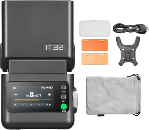 فلاش كاميرا GODOX IT32 TTL مع مشغل فلاش لاسلكي X5C 1/8000s HSS GN18 كاميرا Speedlite 1.5 ثانية وقت شحن ضوء LED مدمج مع موزع ناعم وفلتر مغناطيسي لكاميرات Canon in Saudi Arabia