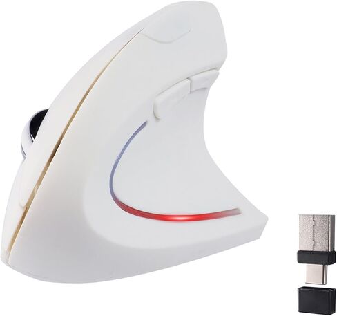 الماوس اللاسلكي الرأسي المريح - واجهة USB C المزدوجة ، متوافقة مع متعددة الأجهزة ، يقلل من التعب اليدوي لأجهزة الكمبيوتر وأجهزة الكمبيوتر المحمولة ، للأصدقاء والعائلة (أسود) in Kuwait