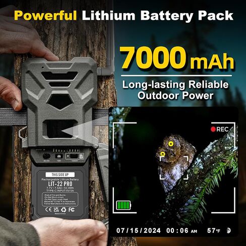 بطارية LIT-22 بديلة قابلة لإعادة الشحن [عبوة من قطعتين] متوافقة مع كاميرات Spypoint Trail Flex Plus وM وDark وS-Dark وS وG-36 - مصدر طاقة ليثيوم أيون in Saudi Arabia