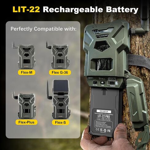 بطارية LIT-22 بديلة قابلة لإعادة الشحن [عبوة من قطعتين] متوافقة مع كاميرات Spypoint Trail Flex Plus وM وDark وS-Dark وS وG-36 - مصدر طاقة ليثيوم أيون in Saudi Arabia