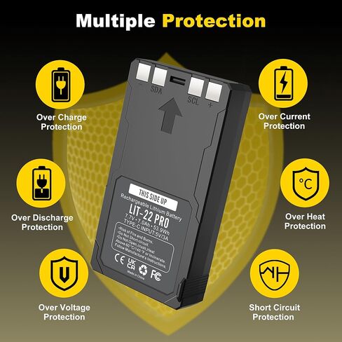 بطارية LIT-22 بديلة قابلة لإعادة الشحن [عبوة من قطعتين] متوافقة مع كاميرات Spypoint Trail Flex Plus وM وDark وS-Dark وS وG-36 - مصدر طاقة ليثيوم أيون in Saudi Arabia