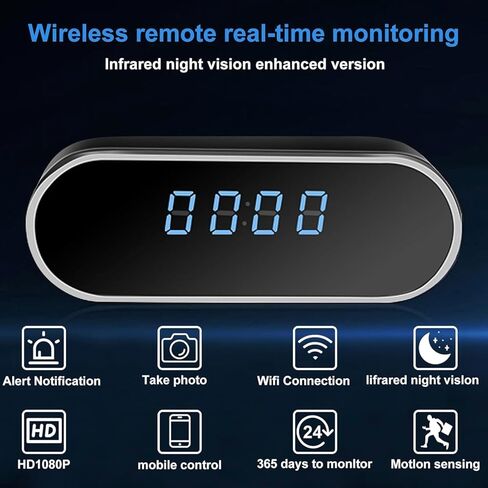 كاميرا صغيرة 1080 بكسل HD كاميرا أمان داخلية لاسلكية مع التحكم في التطبيق، كاميرا صغيرة مع كشف الحركة، رؤية ليلية، كاميرا للحيوانات الأليفة للمنزل/المكتب، توفير دورة 24/7، تدعم بطاقة SD (غير متضمنة) in Kuwait
