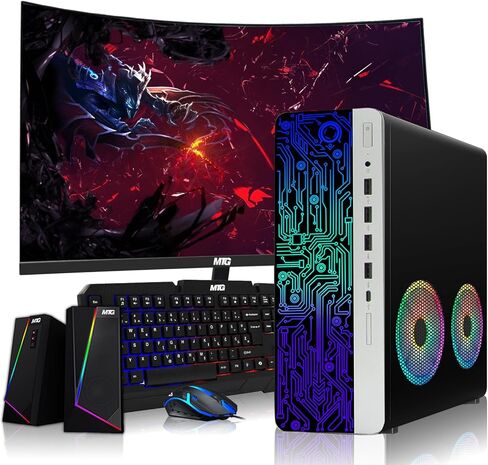 HP G4 Desktop Computer PC AMD Pro A10-9700 R7 ، RAM 8GB ، 256GB SSD ، مكبر صوت RGB ، لوحة مفاتيح RGB مع مفتاح COPILOT الذي يدعم AI ، الماوس ، 2x ARGB WIFI ، Windows 11 (متجدد) in Kuwait