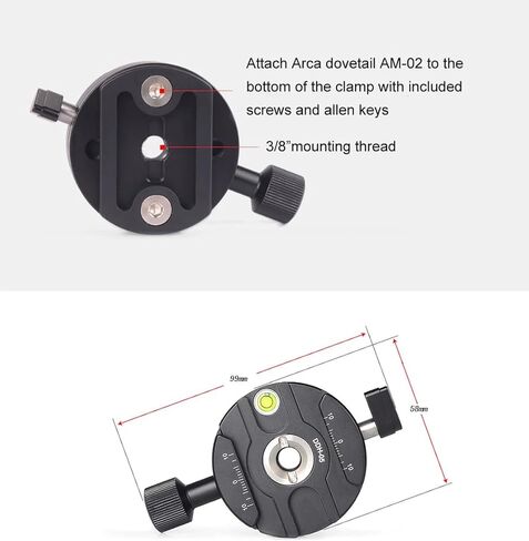 Sunwayfoto DDH-05 58 مم مشبك 360 درجة بما في ذلك متوافق مع Arca in Kuwait