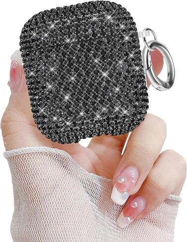 بالنسبة إلى Airpods 4 Case Generation ، فاخر Bling Bling Case مع سلسلة مفاتيح للنساء للبنات المضادة للبريق الكريستال الصدمية المقاومة للصدمات الكاملة لـ Airpods 4th Silver in Kuwait