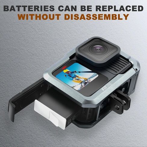 إطار قفص معدني من الألومنيوم من FitSTILL لـ Go Pro Hero 13 Hero 12 Hero 11 Hero 10 Hero 9 أسود، واقي عدسة مزدوج حذاء بارد متصل بكاميرا الفيديو الضوئية وملحقات حافظة واقية للكاميرا in Kuwait